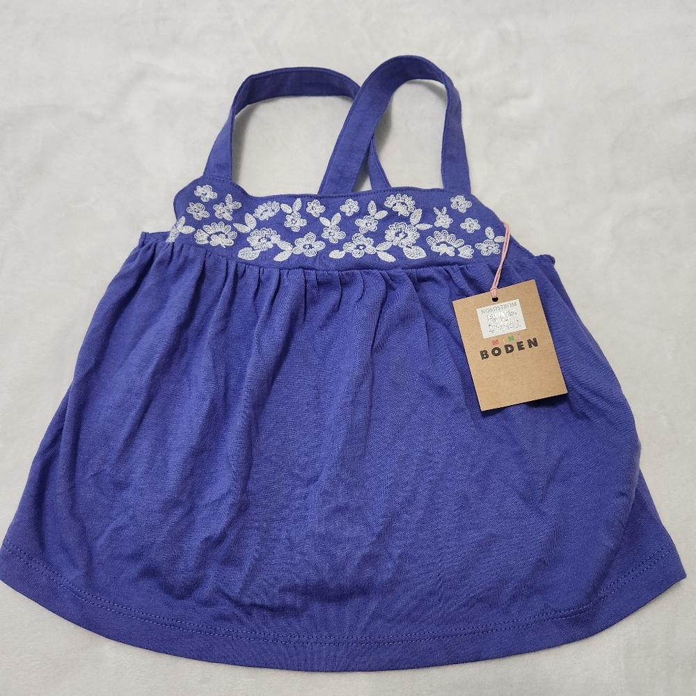 NWT Mini Boden Embroidered Flower Racerback Tank